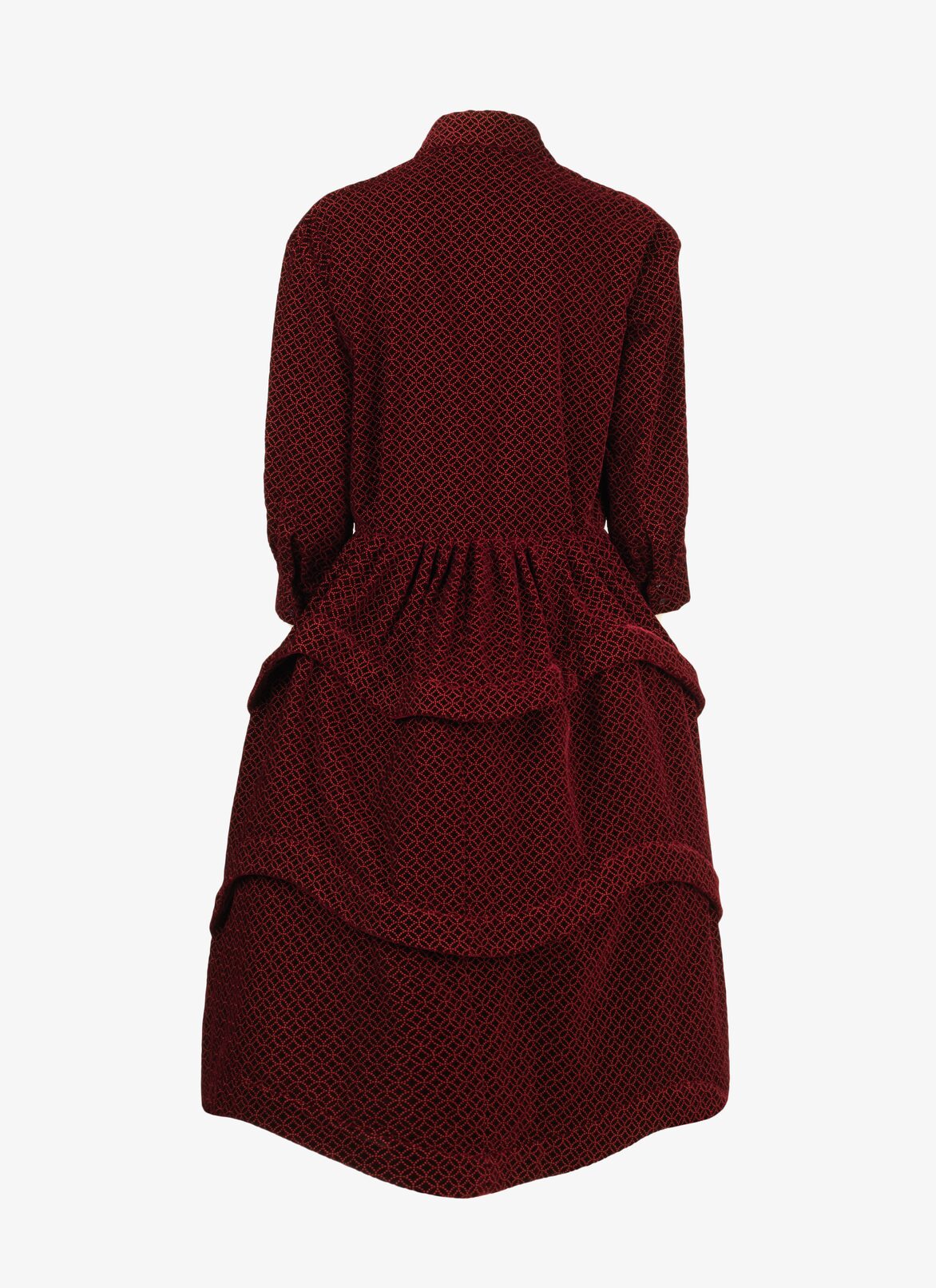 SHIRT DRESS VELOURS MINI ARABESQUE BORDEAUX ALAÏA BURGUNDY SHIRT DRESS VELOURS MINI ARABESQUE BORDEAUX